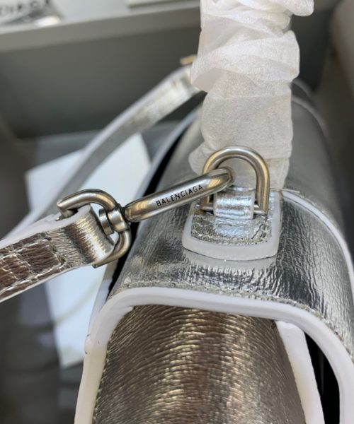 Balenciaga Hourglass XS Handbag In Sliver, For Women, Women's Bags 7.4in/19cm