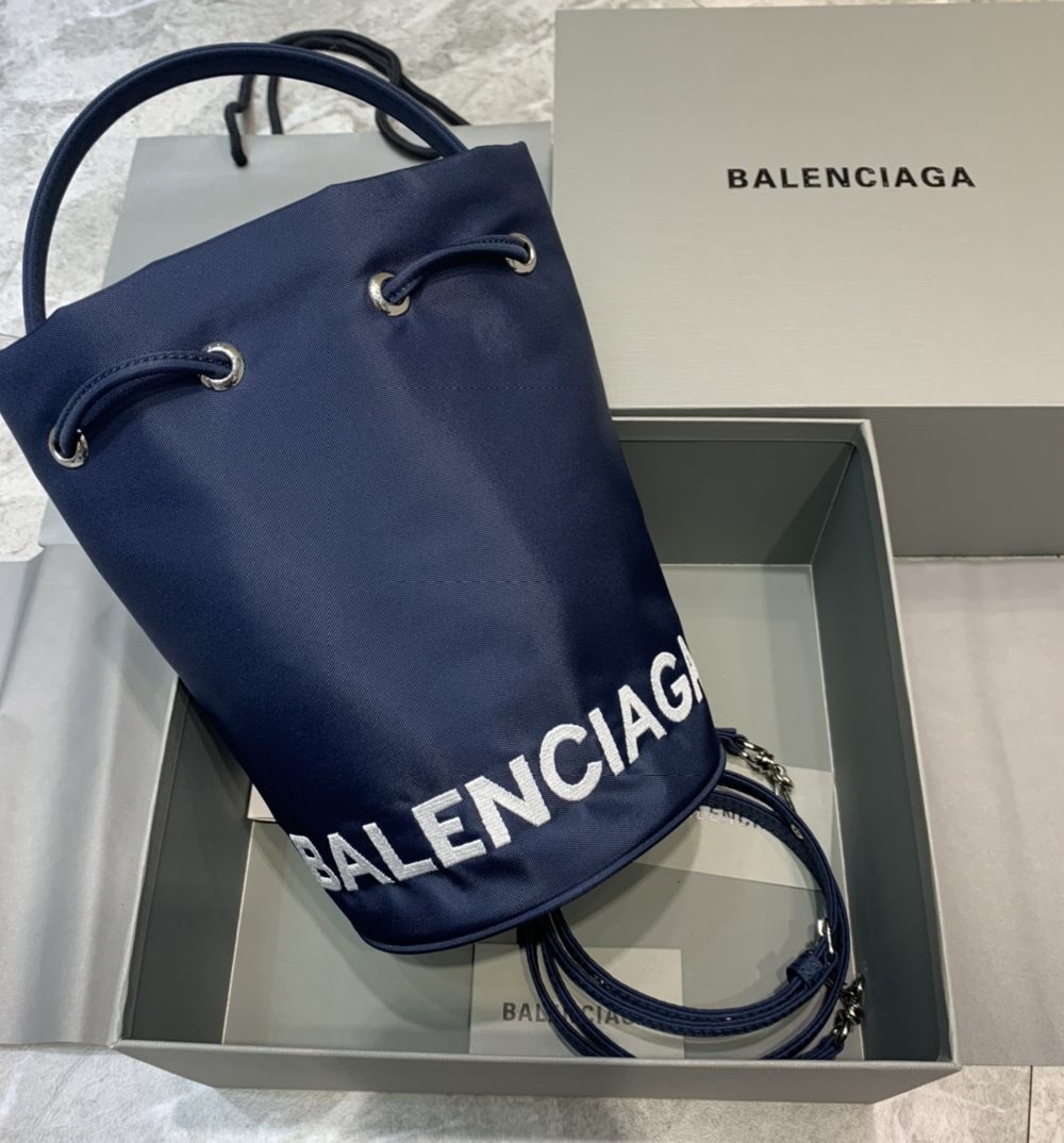 Balenciaga Le Cagole Medium Bucket Bag In Dark Blue, For Women, Women's Bags 17.6in/45cm