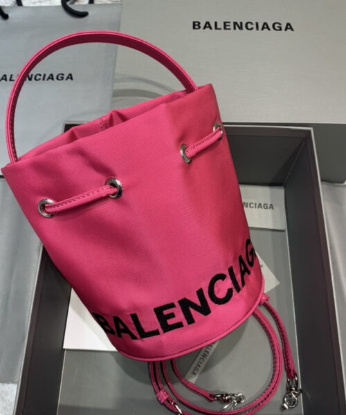 Balenciaga Le Cagole Medium Bucket Bag In Dark Pink, For Women, Women's Bags 7in/18cm