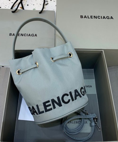 Balenciaga Le Cagole Medium Bucket Bag In Light Gray, For Women, Women's Bags 7in/18cm