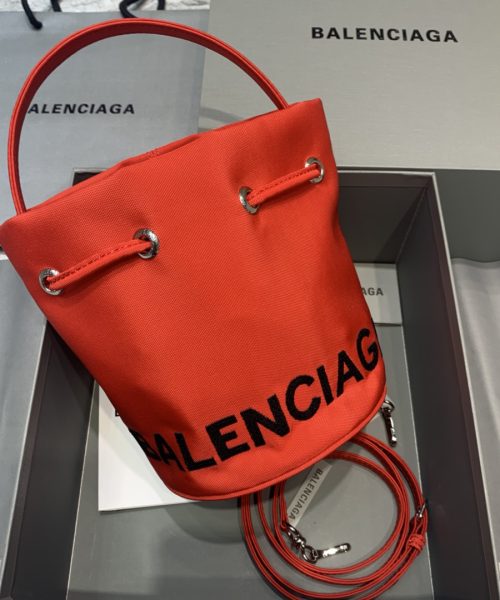 Balenciaga Le Cagole Medium Bucket Bag In Red, For Women, Women's Bags 7in/18cm