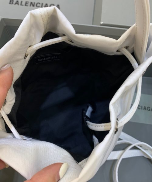 Balenciaga Le Cagole Medium Bucket Bag In White, For Women, Women's Bags 7in/18cm
