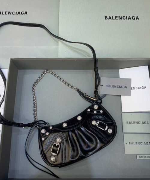 Balenciaga Le Cagole Mini Bag With Chain Black, For Women, Women's Bags 8.2in/21cm 69581423EJY1000