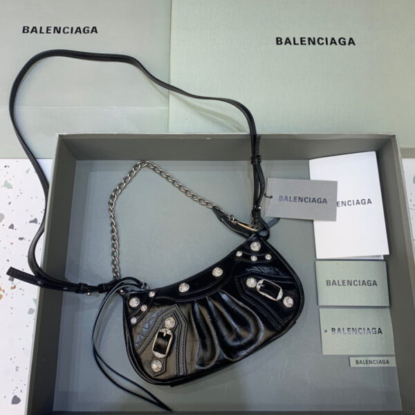 Balenciaga Le Cagole Mini Bag With Chain Black, For Women, Women's Bags 8.2in/21cm 69581423EJY1000