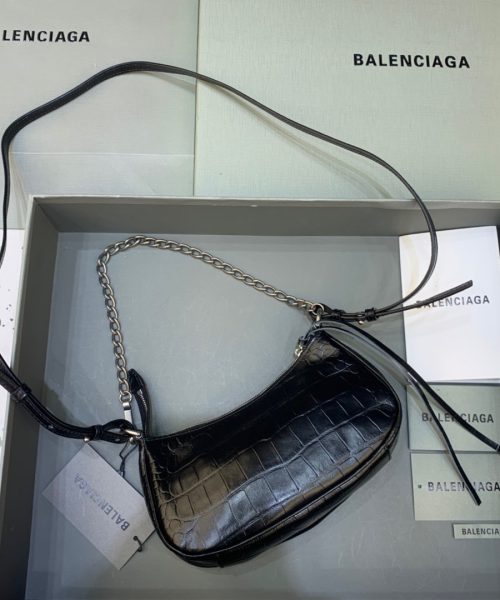 Balenciaga Le Cagole Mini Bag With Chain Black, For Women, Women's Bags 8.2in/21cm 69581423EJY1000