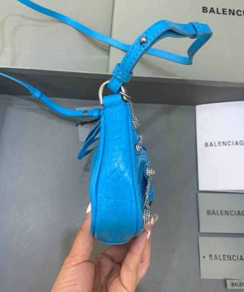 Balenciaga Le Cagole Mini Bag With Chain Blue, For Women, Women's Bags 8.2in/21cm 69581423EJY4624