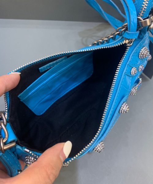 Balenciaga Le Cagole Mini Bag With Chain Blue, For Women, Women's Bags 8.2in/21cm 69581423EJY4624