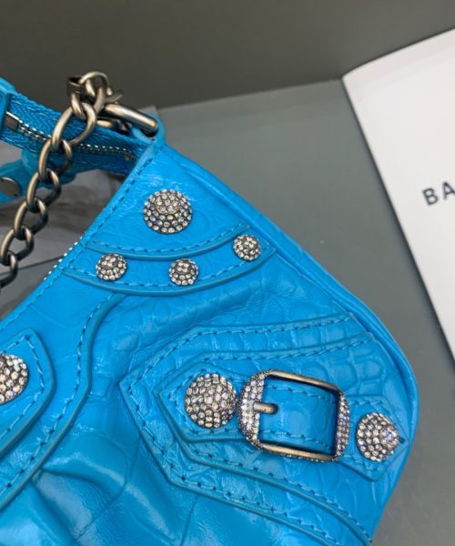 Balenciaga Le Cagole Mini Bag With Chain Blue, For Women, Women's Bags 8.2in/21cm 69581423EJY4624