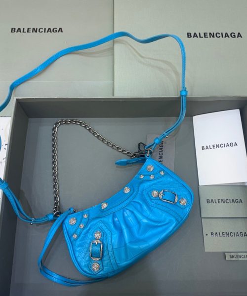Balenciaga Le Cagole Mini Bag With Chain Blue, For Women, Women's Bags 8.2in/21cm 69581423EJY4624