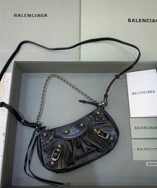 Balenciaga Le Cagole Mini Bag With Chain In Black, For Women, Women's Bags 8.2in/21cm 6958141VG9Y1000