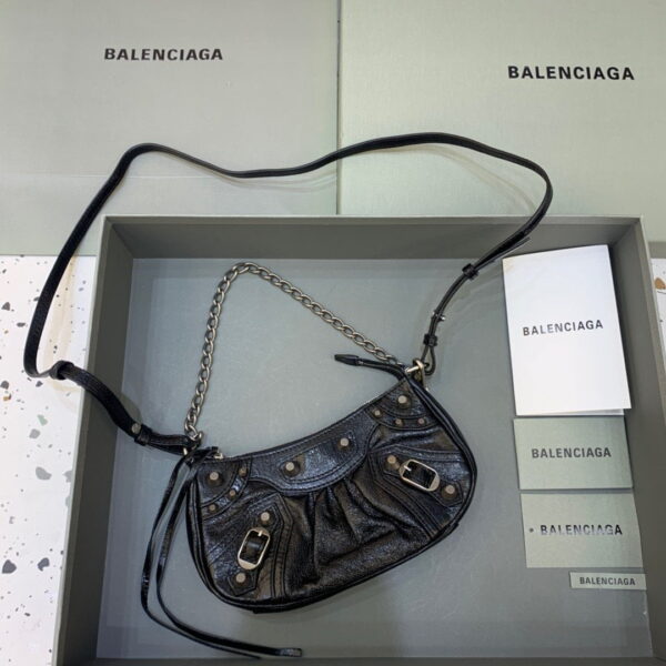 Balenciaga Le Cagole Mini Bag With Chain In Black, For Women, Women's Bags 8.2in/21cm 6958141VG9Y1000