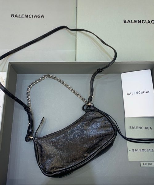 Balenciaga Le Cagole Mini Bag With Chain In Black, For Women, Women's Bags 8.2in/21cm 6958141VG9Y1000