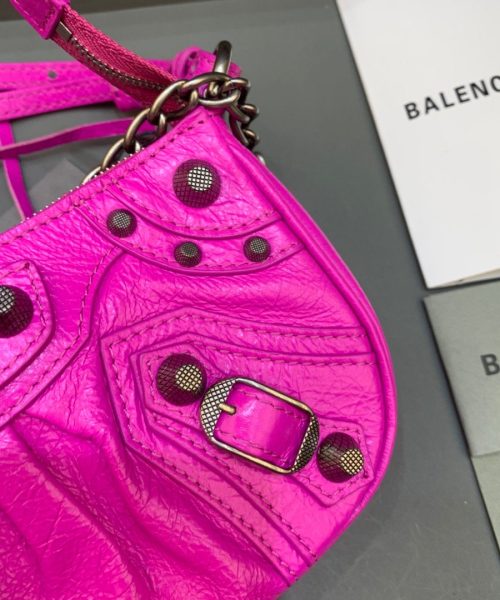 Balenciaga Le Cagole Mini Bag With Chain In Dark Pink, For Women, Women's Bags 8.2in/21cm
