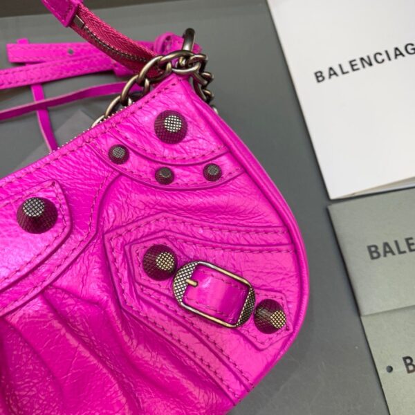 Balenciaga Le Cagole Mini Bag With Chain In Dark Pink, For Women, Women's Bags 8.2in/21cm