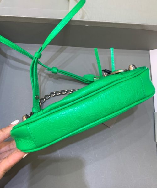 Balenciaga Le Cagole Mini Bag With Chain In Green, For Women, Women's Bags 8.2in/21cm