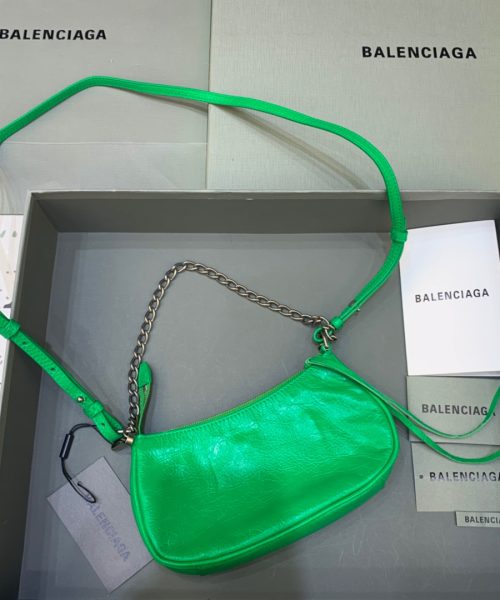 Balenciaga Le Cagole Mini Bag With Chain In Green, For Women, Women's Bags 8.2in/21cm