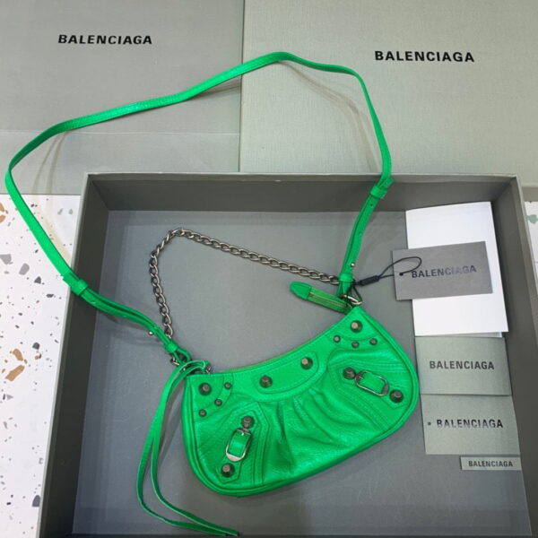 Balenciaga Le Cagole Mini Bag With Chain In Green, For Women, Women's Bags 8.2in/21cm