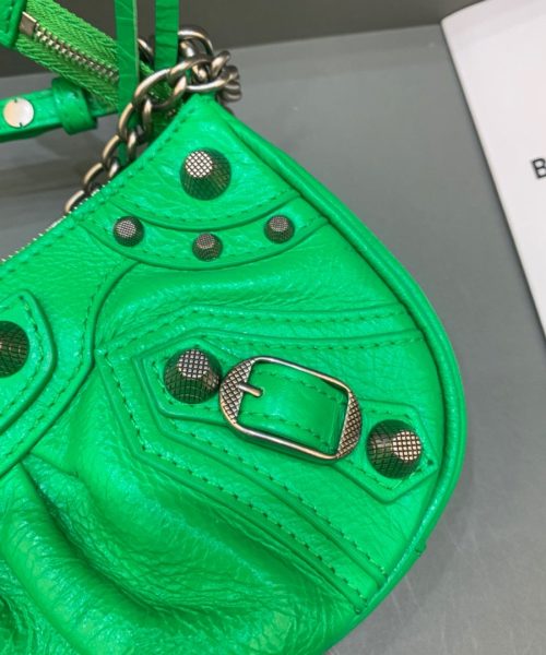 Balenciaga Le Cagole Mini Bag With Chain In Green, For Women, Women's Bags 8.2in/21cm