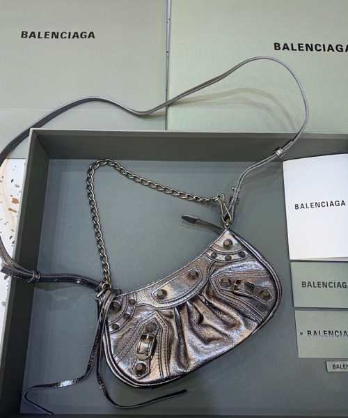Balenciaga Le Cagole Mini Bag With Chain In Grey, For Women, Women's Bags 8.2in/21cm