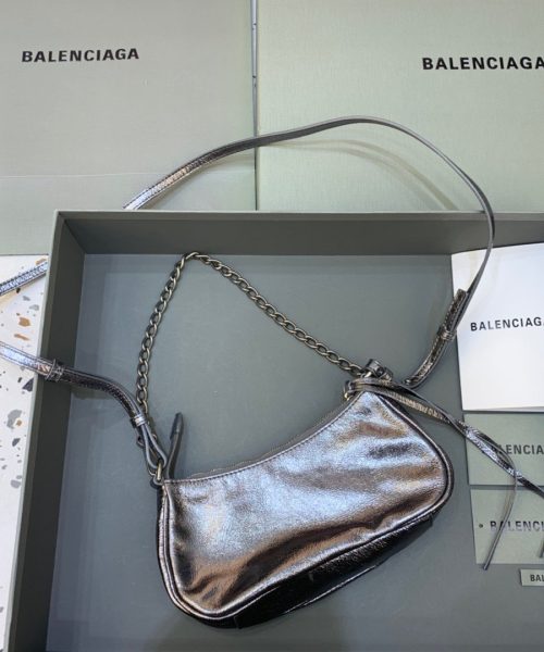 Balenciaga Le Cagole Mini Bag With Chain In Grey, For Women, Women's Bags 8.2in/21cm