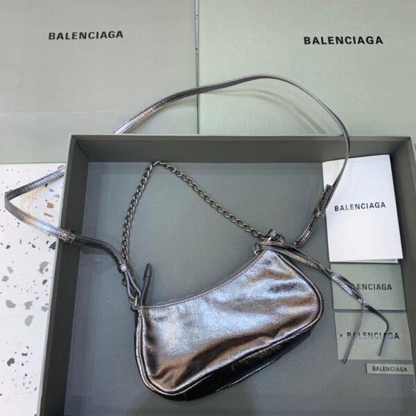 Balenciaga Le Cagole Mini Bag With Chain In Grey, For Women, Women's Bags 8.2in/21cm