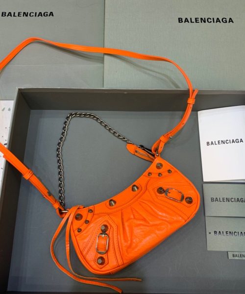 Balenciaga Le Cagole Mini Bag With Chain In Orange, For Women, Women's Bags 8.2in/21cm