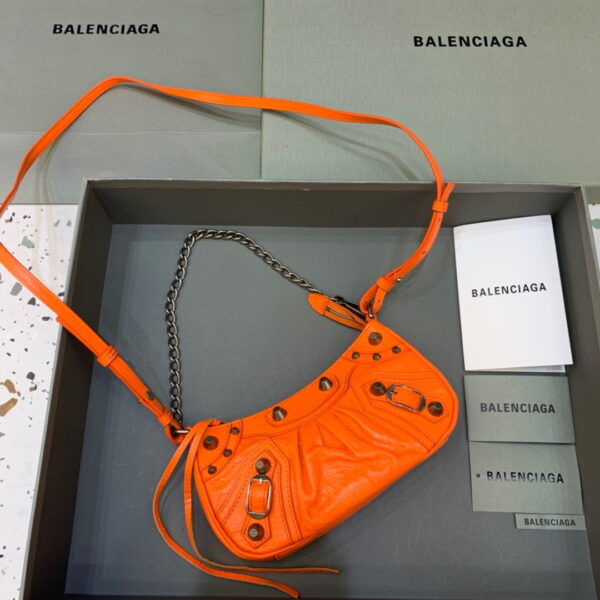 Balenciaga Le Cagole Mini Bag With Chain In Orange, For Women, Women's Bags 8.2in/21cm