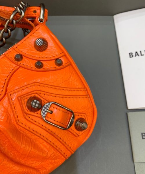 Balenciaga Le Cagole Mini Bag With Chain In Orange, For Women, Women's Bags 8.2in/21cm