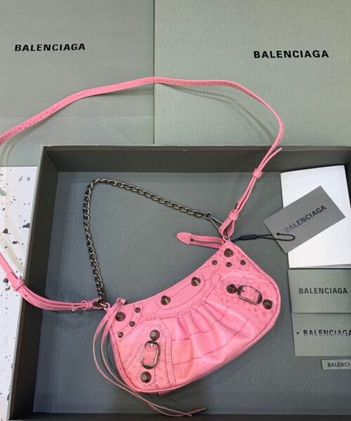 Balenciaga Le Cagole Mini Bag With Chain In Pink, For Women, Women's Bags 8.2in/21cm