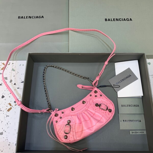 Balenciaga Le Cagole Mini Bag With Chain In Pink, For Women, Women's Bags 8.2in/21cm
