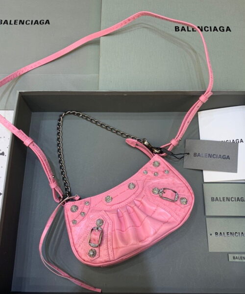Balenciaga Le Cagole Mini Bag With Chain In Pink, For Women, Women's Bags 8.2in/21cm 69581423EBY5812