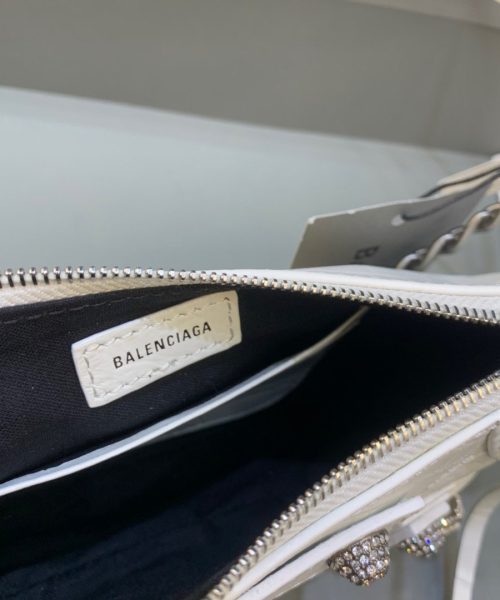 Balenciaga Le Cagole Mini Bag With Chain In White, For Women, Women's Bags 8.2in/21cm 69581423EBY9016