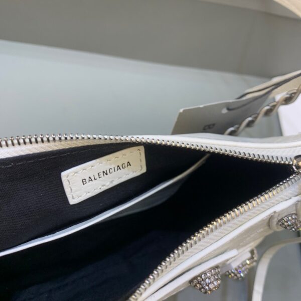 Balenciaga Le Cagole Mini Bag With Chain In White, For Women, Women's Bags 8.2in/21cm 69581423EBY9016