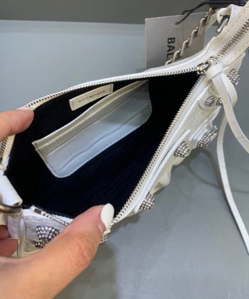 Balenciaga Le Cagole Mini Bag With Chain In White, For Women, Women's Bags 8.2in/21cm 69581423EBY9016