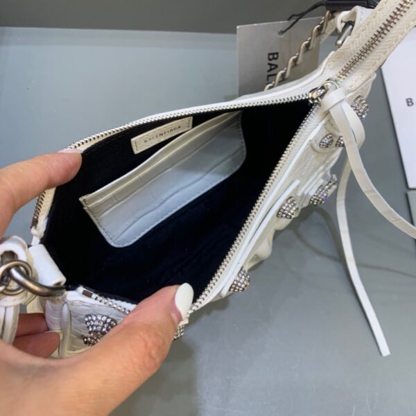 Balenciaga Le Cagole Mini Bag With Chain In White, For Women, Women's Bags 8.2in/21cm 69581423EBY9016