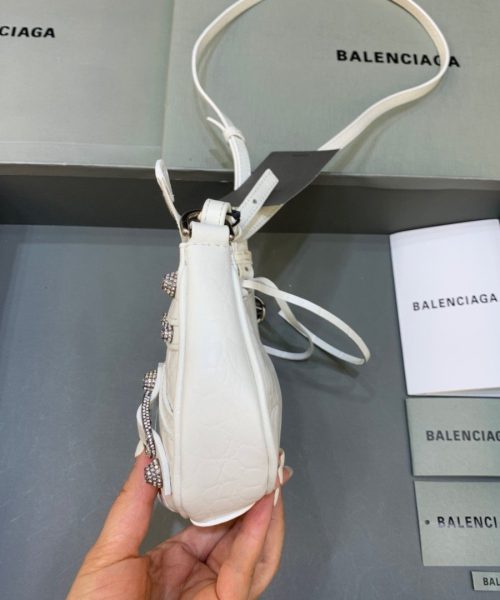 Balenciaga Le Cagole Mini Bag With Chain In White, For Women, Women's Bags 8.2in/21cm 69581423EBY9016