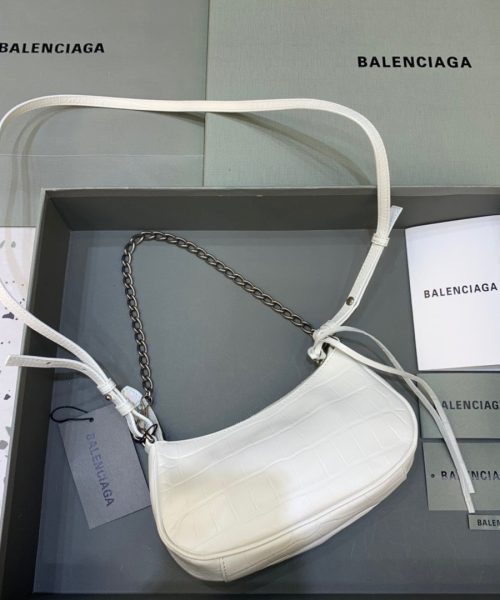 Balenciaga Le Cagole Mini Bag With Chain In White, For Women, Women's Bags 8.2in/21cm 69581423EBY9016