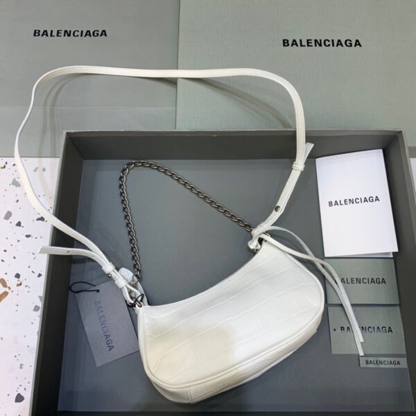 Balenciaga Le Cagole Mini Bag With Chain In White, For Women, Women's Bags 8.2in/21cm 69581423EBY9016