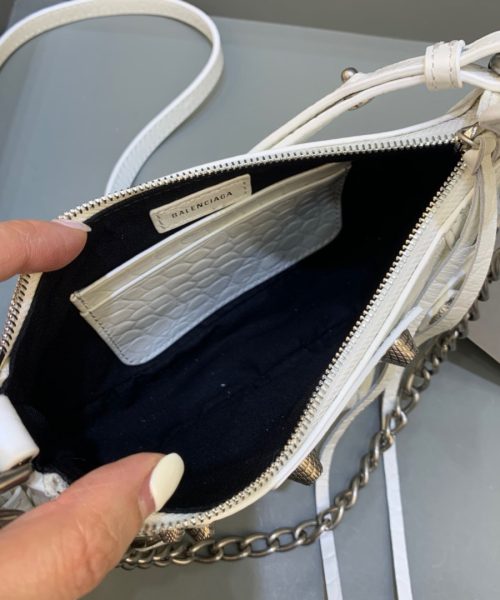 Balenciaga Le Cagole Mini Bag With Chain In White, For Women, Women's Bags 8.2in/21cm