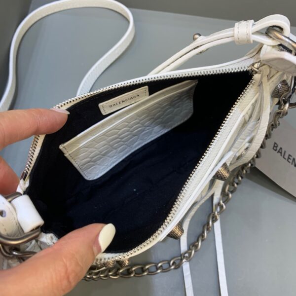 Balenciaga Le Cagole Mini Bag With Chain In White, For Women, Women's Bags 8.2in/21cm