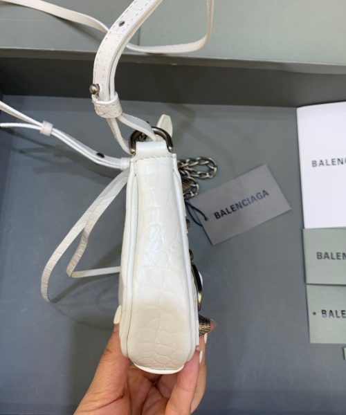 Balenciaga Le Cagole Mini Bag With Chain In White, For Women, Women's Bags 8.2in/21cm