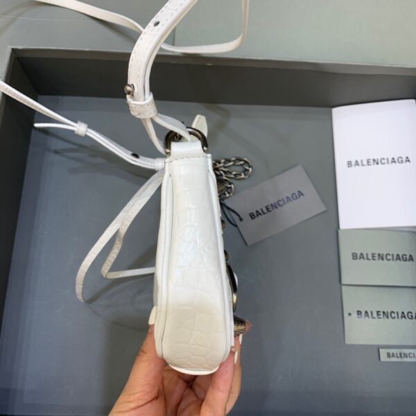 Balenciaga Le Cagole Mini Bag With Chain In White, For Women, Women's Bags 8.2in/21cm