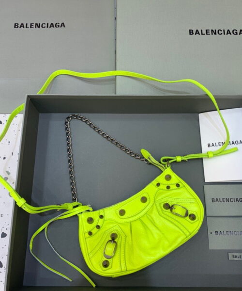 Balenciaga Le Cagole Mini Bag With Chain Light Green, For Women, Women's Bags 8.2in/21cm