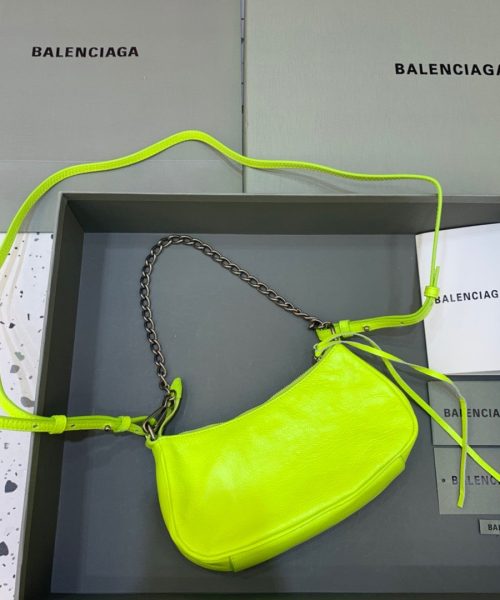 Balenciaga Le Cagole Mini Bag With Chain Light Green, For Women, Women's Bags 8.2in/21cm