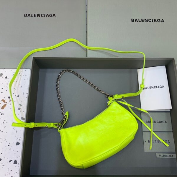 Balenciaga Le Cagole Mini Bag With Chain Light Green, For Women, Women's Bags 8.2in/21cm