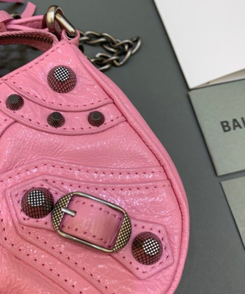 Balenciaga Le Cagole Mini Bag With Chain Light Pink, For Women, Women's Bags 8.2in/21cm