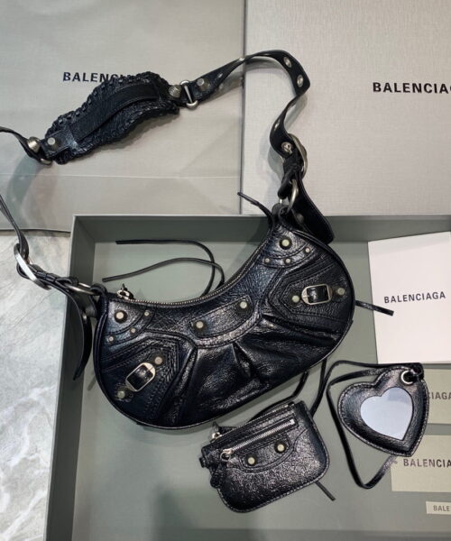 Balenciaga Le Cagole XS Shoulder Bag In Black, For Women, Women's Bags 10.2in/26cm 671309210BK1000