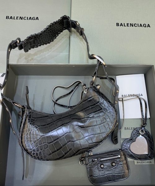 Balenciaga Le Cagole XS Shoulder Bag In Black, For Women, Women's Bags 10.2in/26cm