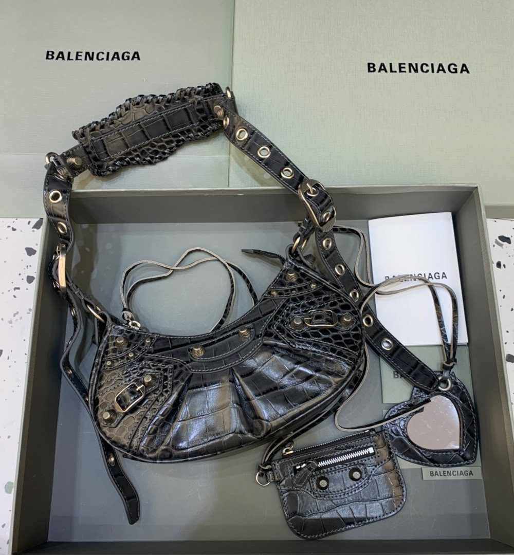 Balenciaga Le Cagole XS Shoulder Bag In Black, For Women, Women's Bags 10.2in/26cm