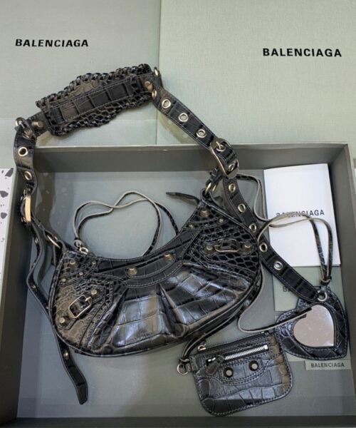 Balenciaga Le Cagole XS Shoulder Bag In Black, For Women, Women's Bags 10.2in/26cm